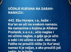 Hadis – na namazima u kojima je Allahov poslanik učio naglas i mi učimo naglas