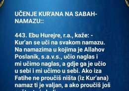 Hadis – na namazima u kojima je Allahov poslanik učio naglas i mi učimo naglas